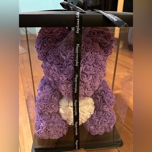 Foam rose bear purple 💜🌹